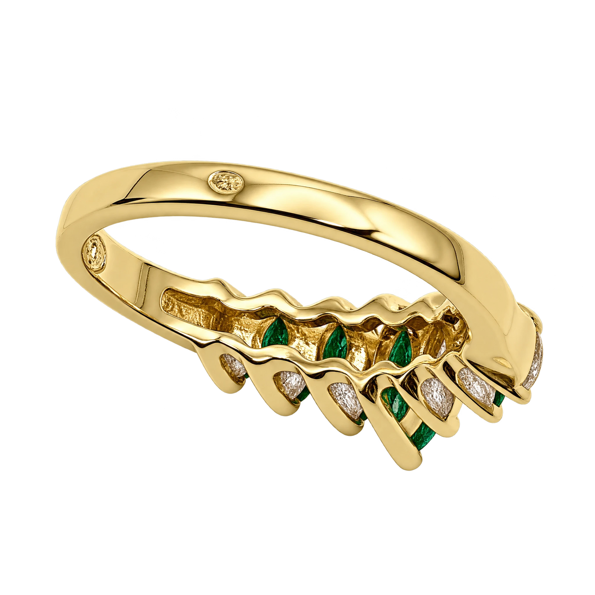 Bague or et émeraudes