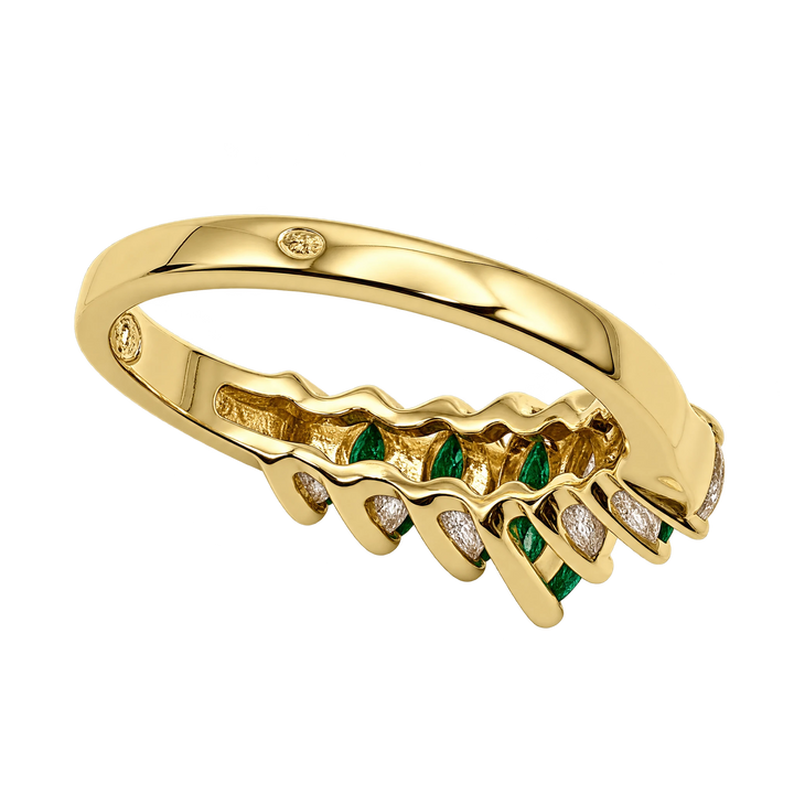 Bague or et émeraudes