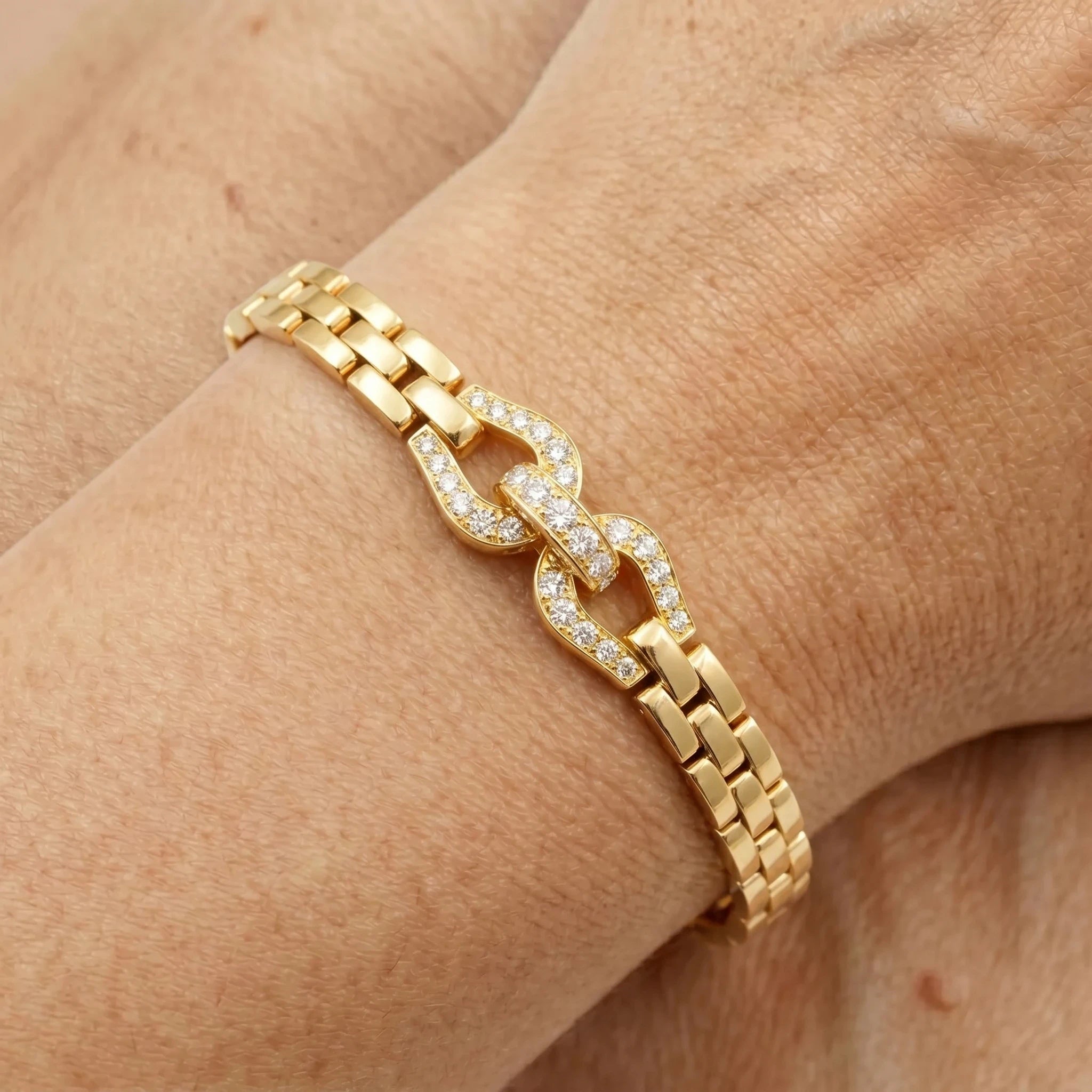 Cartier Bracelet Etrier Or jaune et Diamant