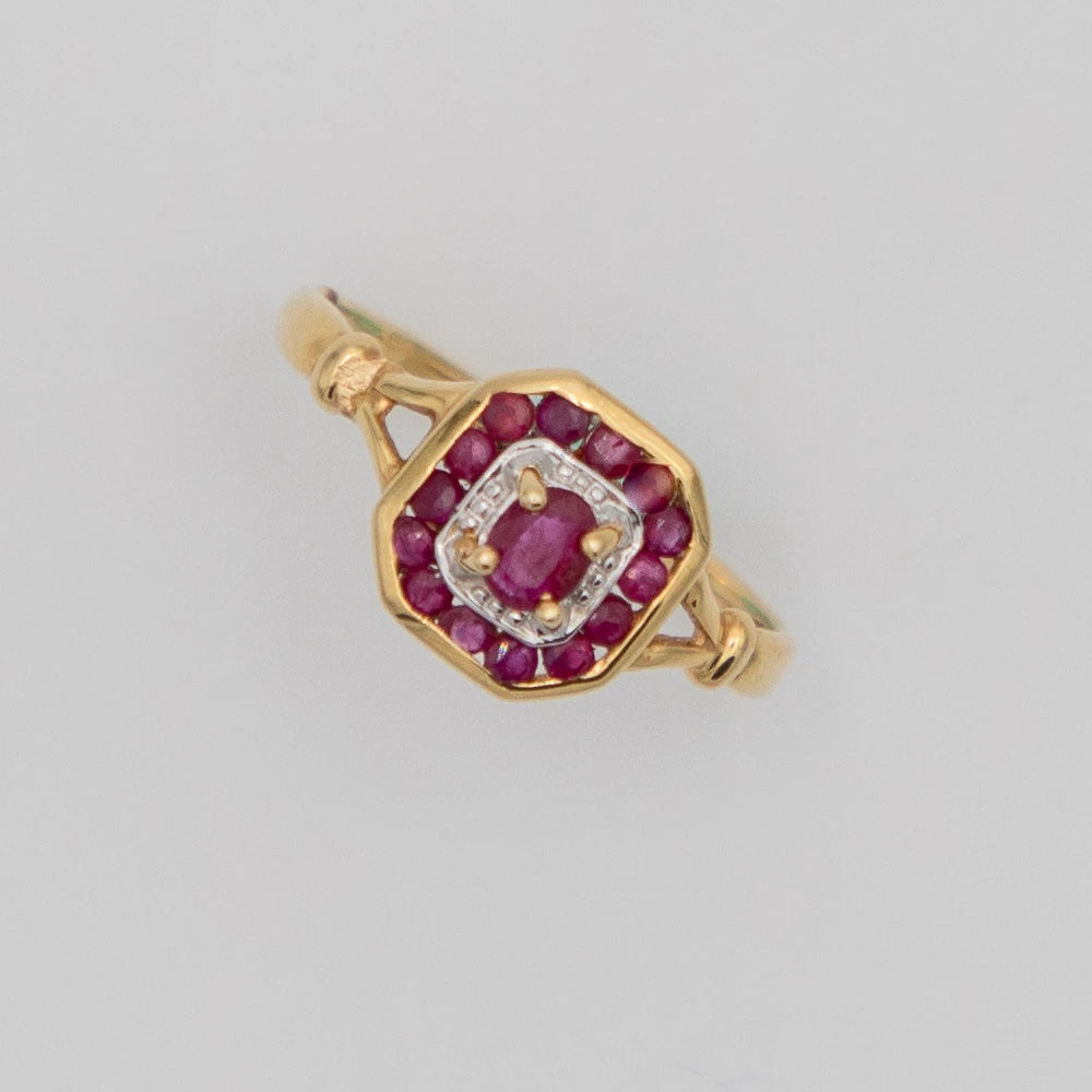 Bague Or jaune et Rubis