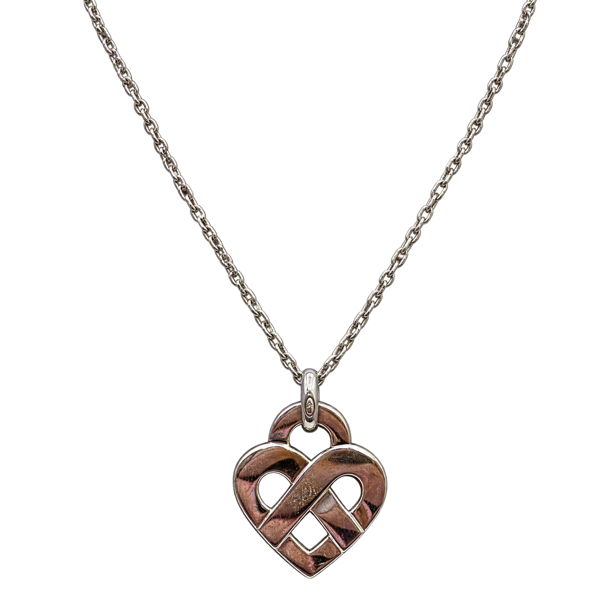 Poiray Collier Coeur entrelacé argent