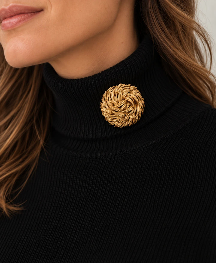 Hermès Broche Coup de Vent or