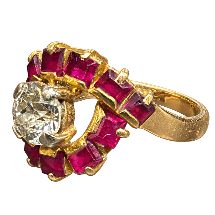 Bague or et Rubis