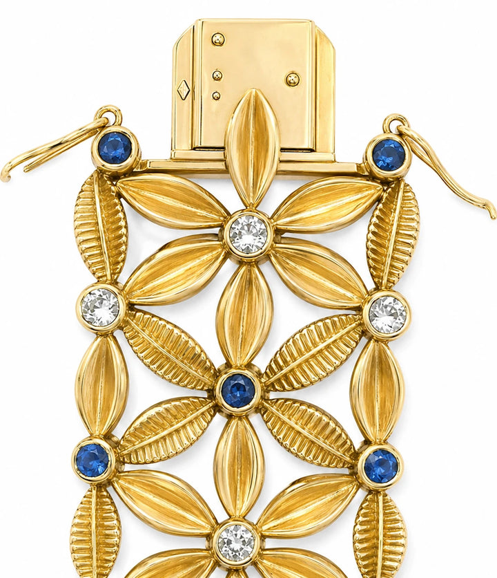 Bracelet or et Saphir