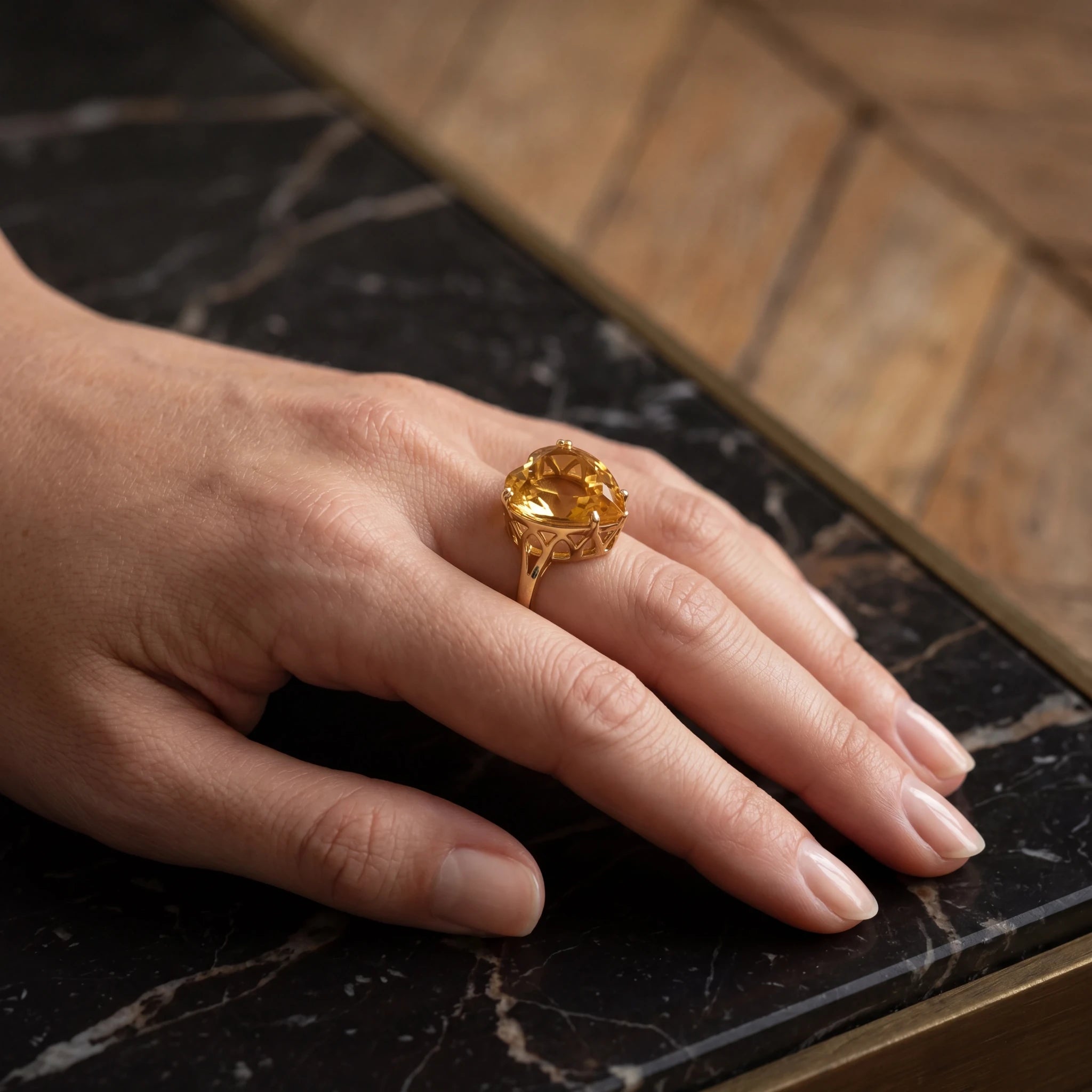 Bague Or jaune et Citrine