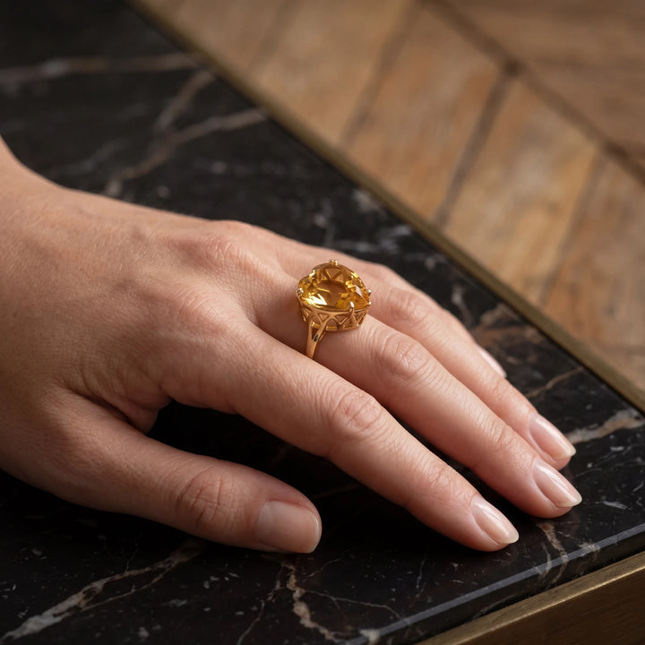 Bague Or jaune et Citrine
