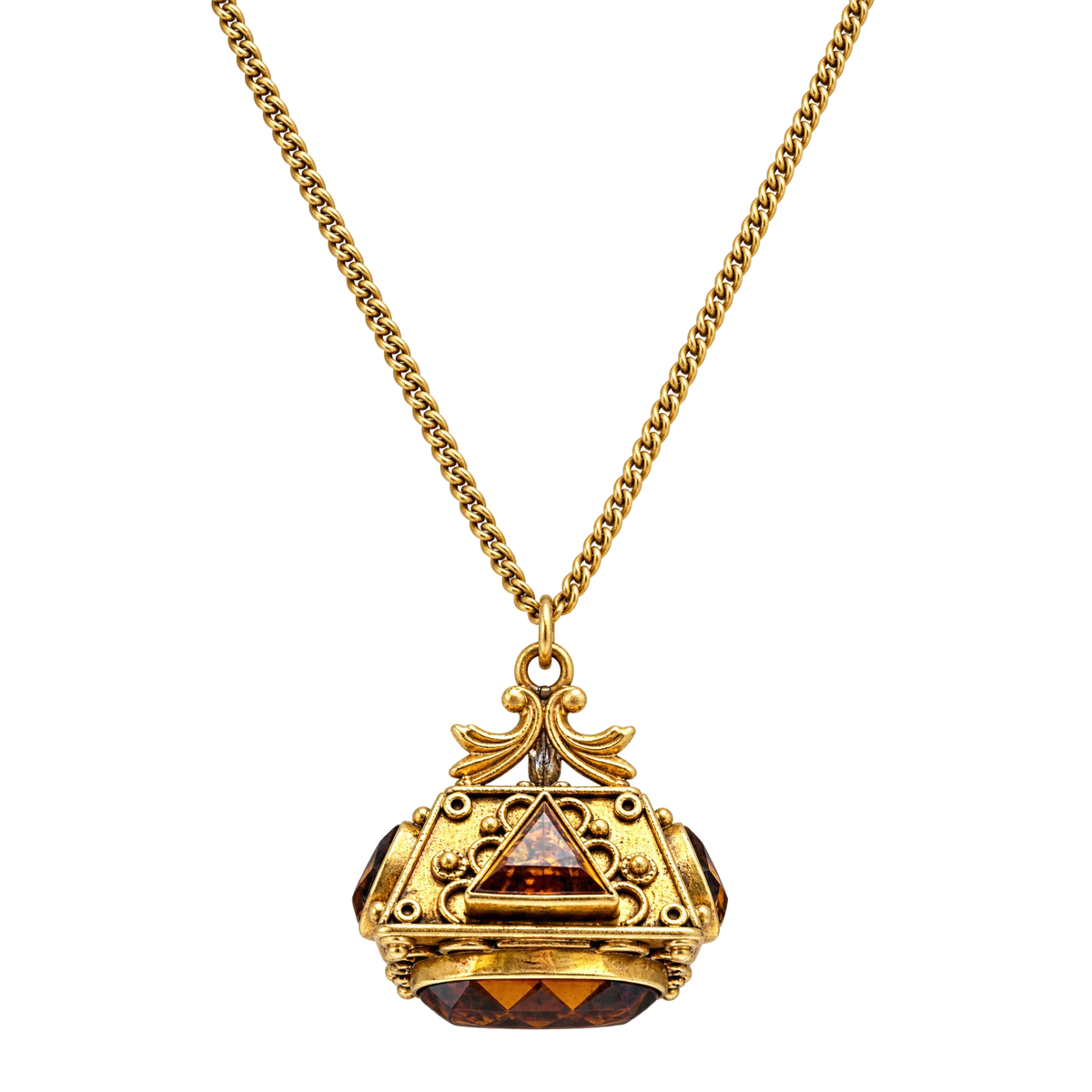 Pendentif or et Citrine