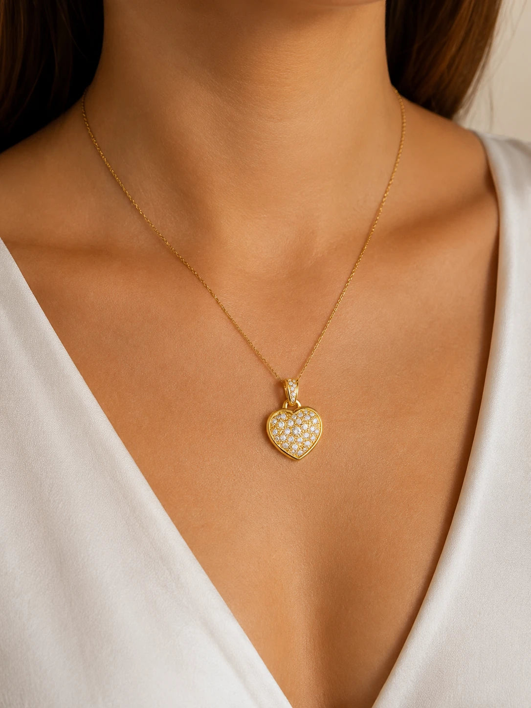 Pendentif or et Diamant pavage