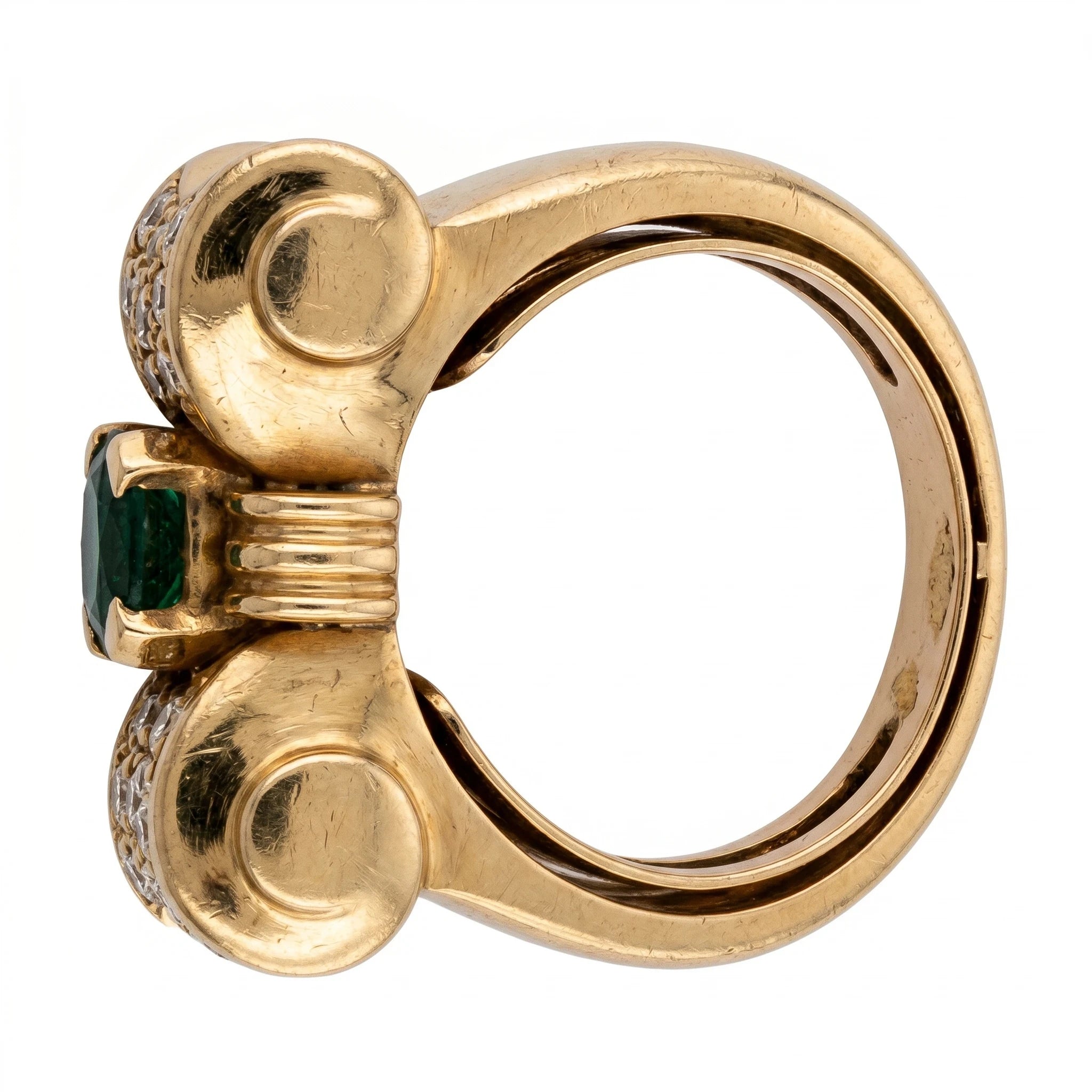 Bague Or jaune et Émeraude