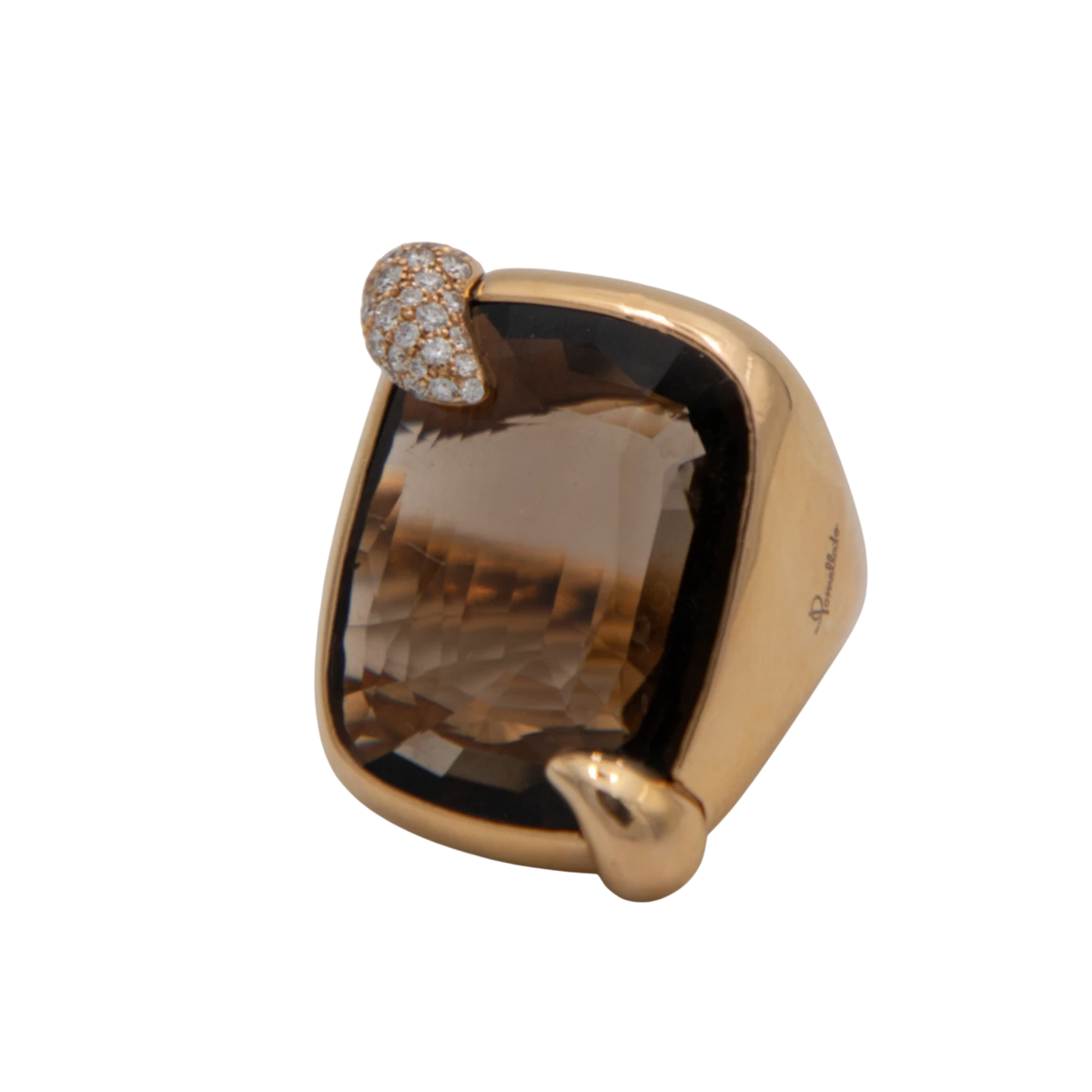 Pomellato Bague Ritratto or et Quartz fumé