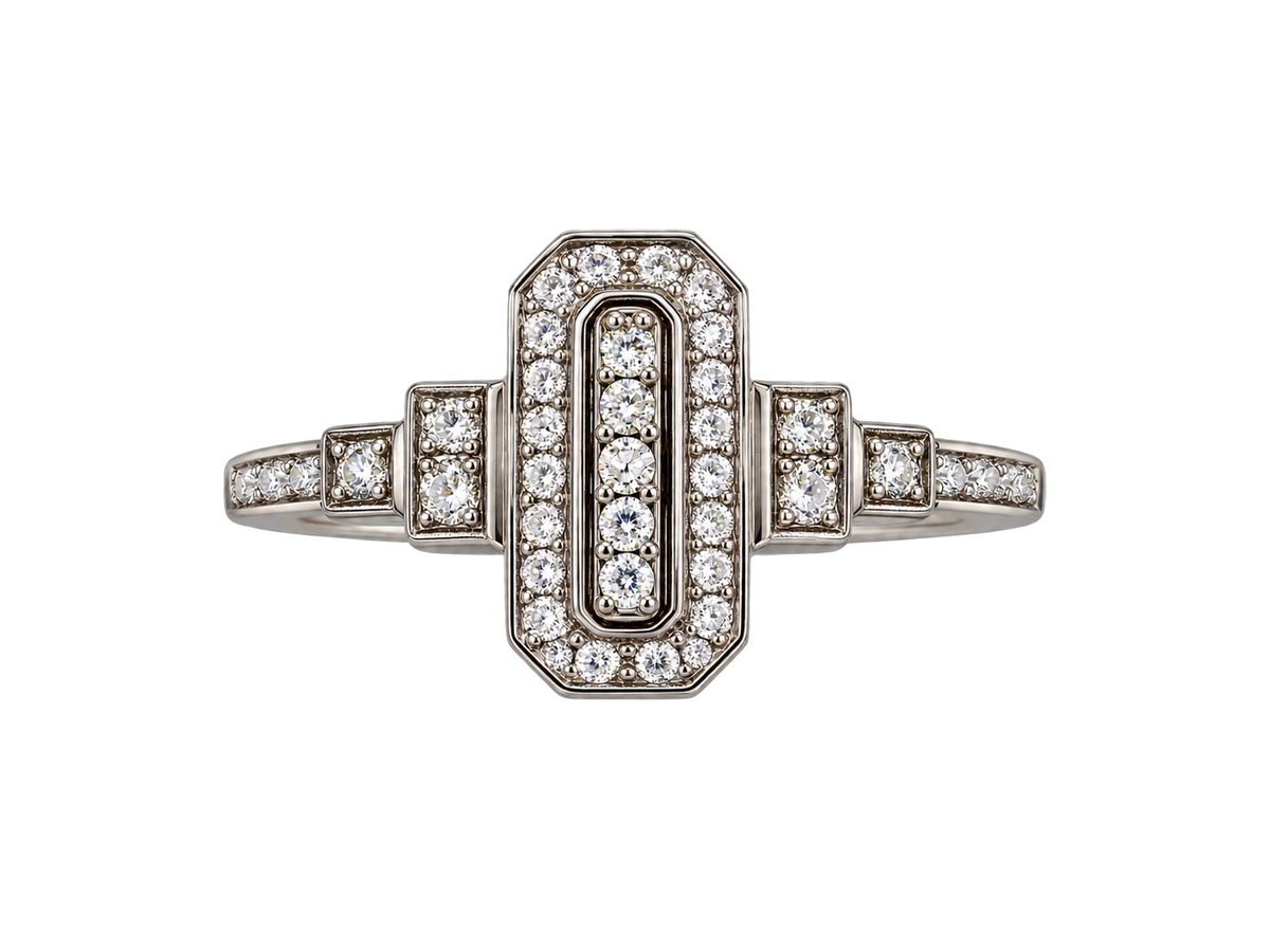 Bague or et Diamant pavage