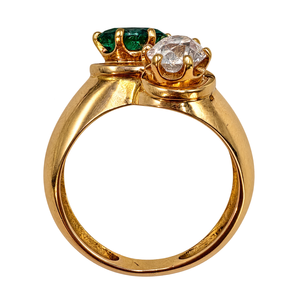 Bague or  Diamant et Emeraude