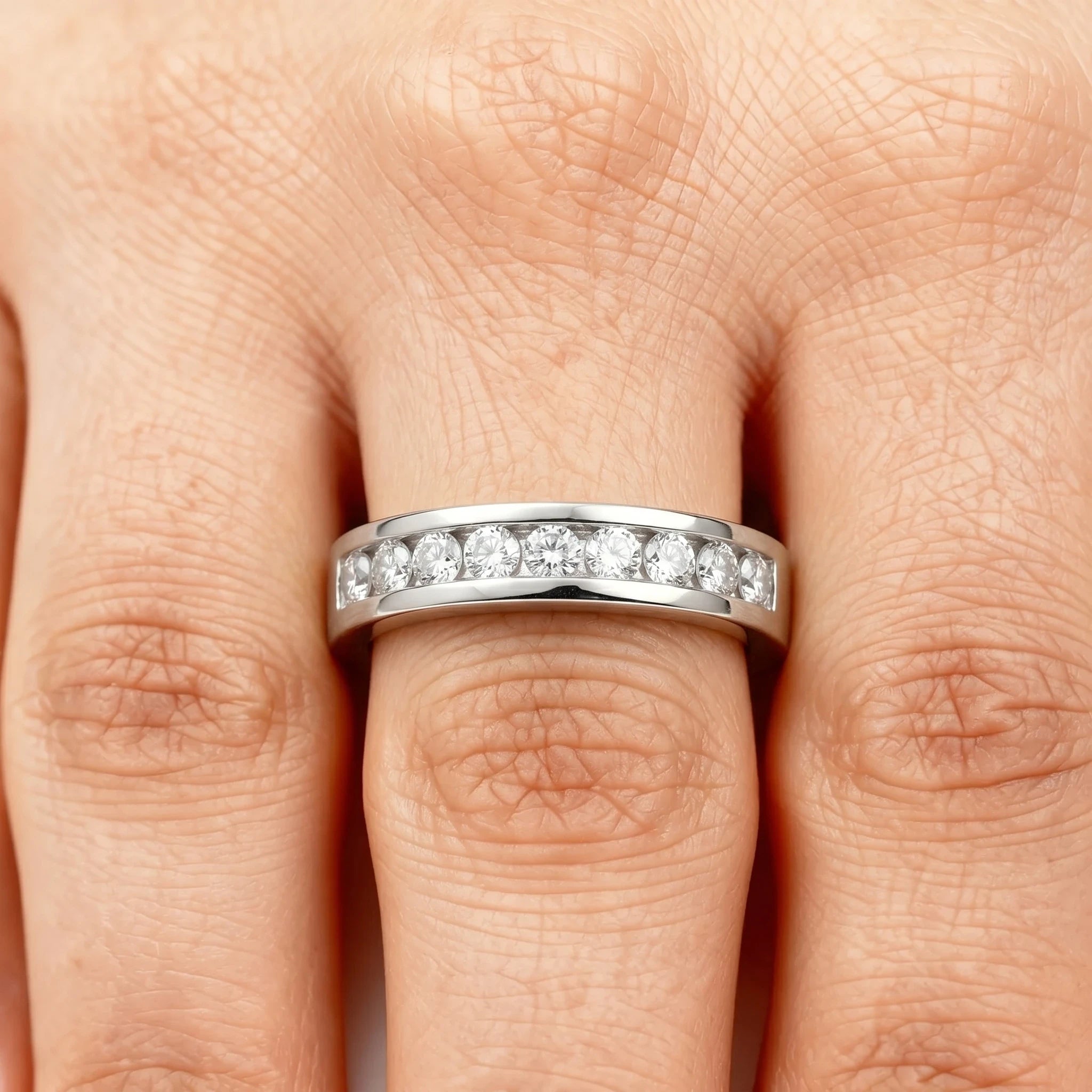 Bague Or gris et Diamant pavage