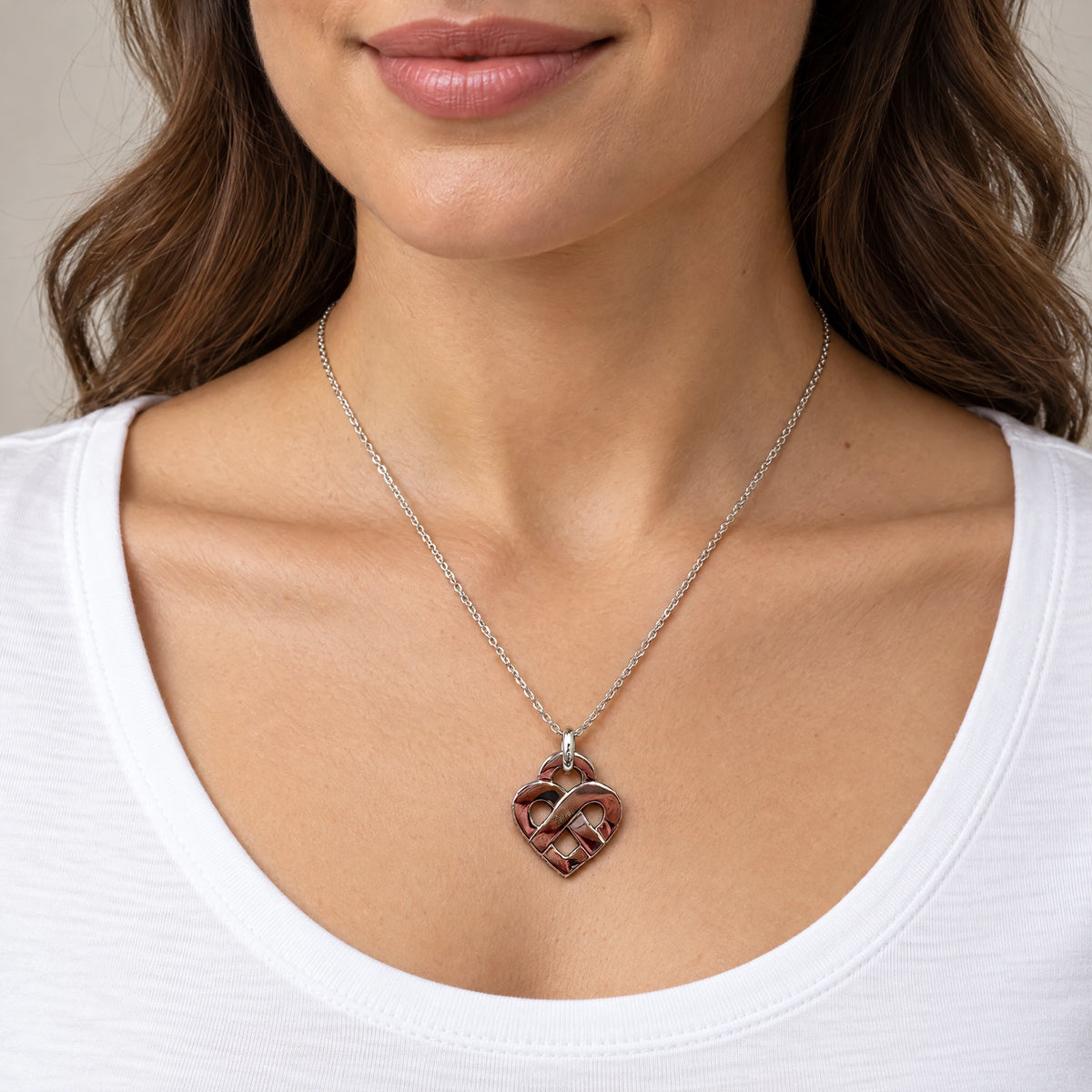 Poiray Collier Coeur entrelacé argent