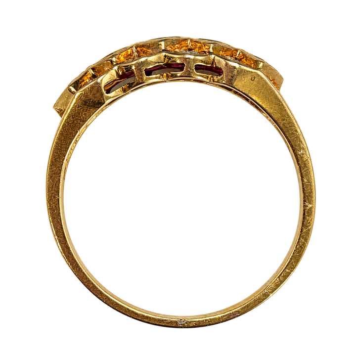 Bague or et Diamant et rubis