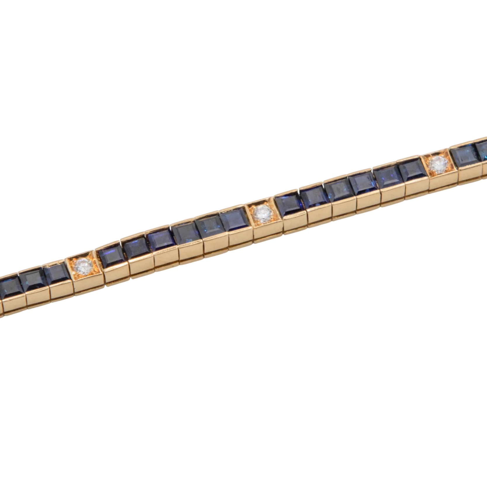 Omega Bracelet Or jaune et Pavé de saphirs