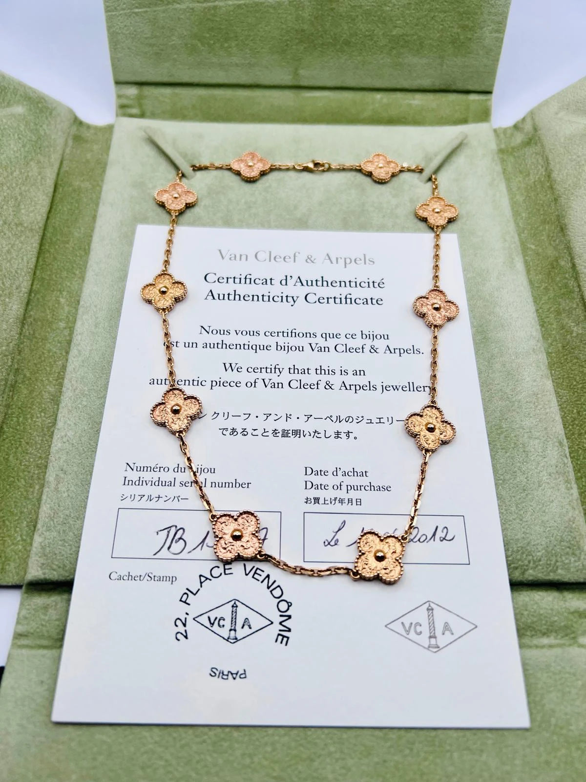 Van Cleef & Arpels Collier Alhambra Or jaune