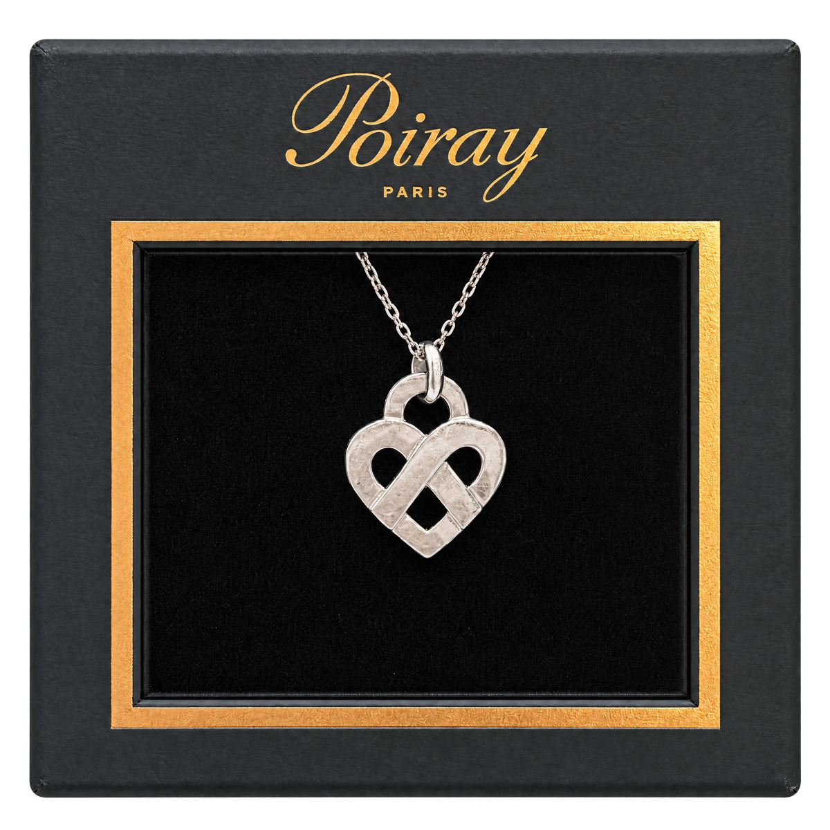 Poiray Collier Coeur entrelacé argent