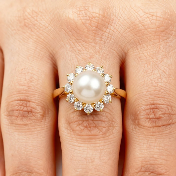 Bague Or jaune et Perle