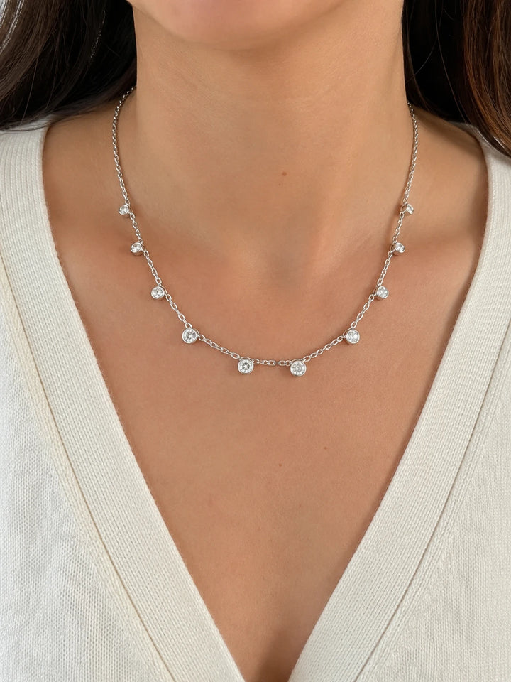 Collier Or gris et Diamant