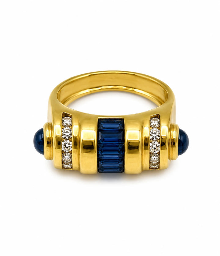 Bague or et Saphir