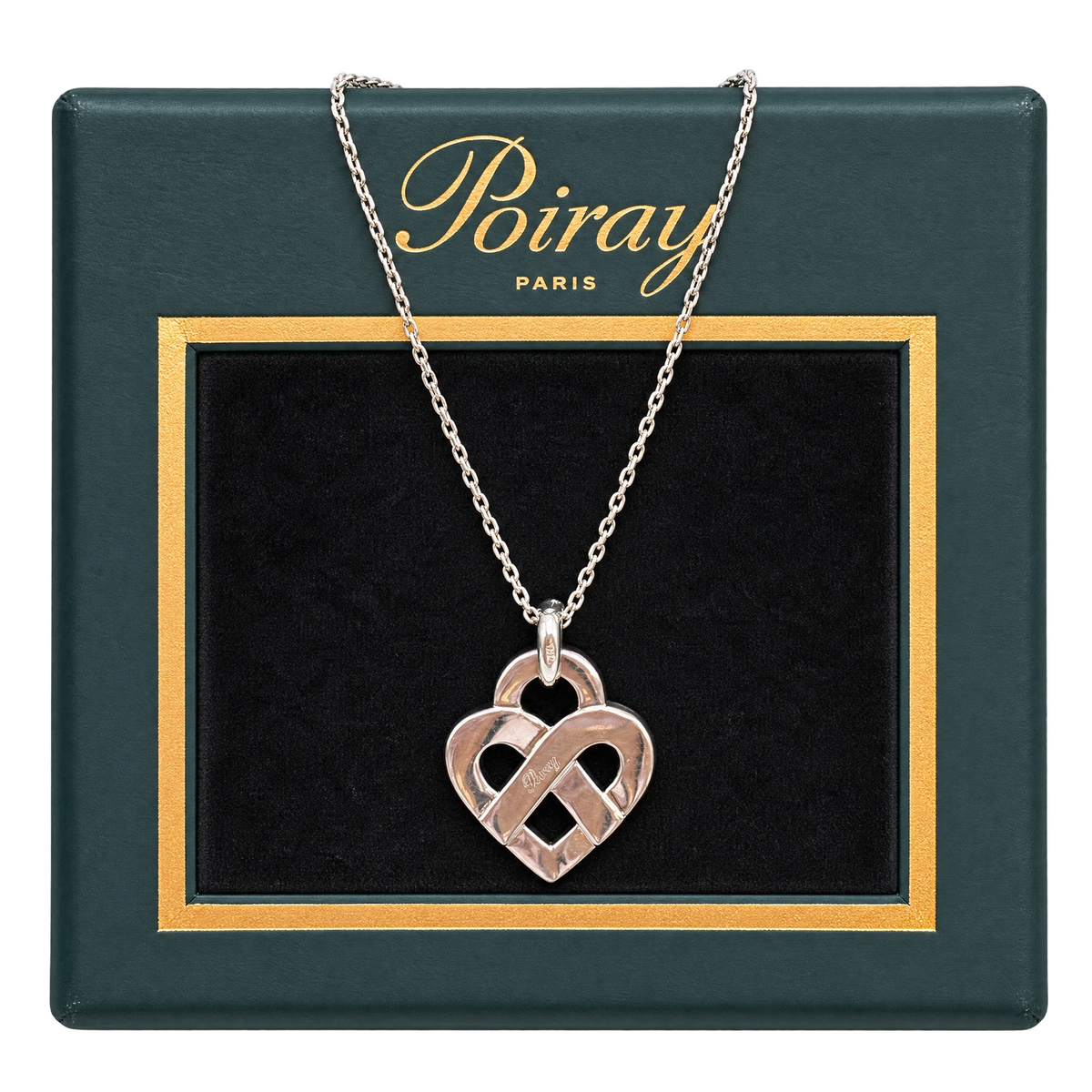 Poiray Collier Coeur entrelacé argent