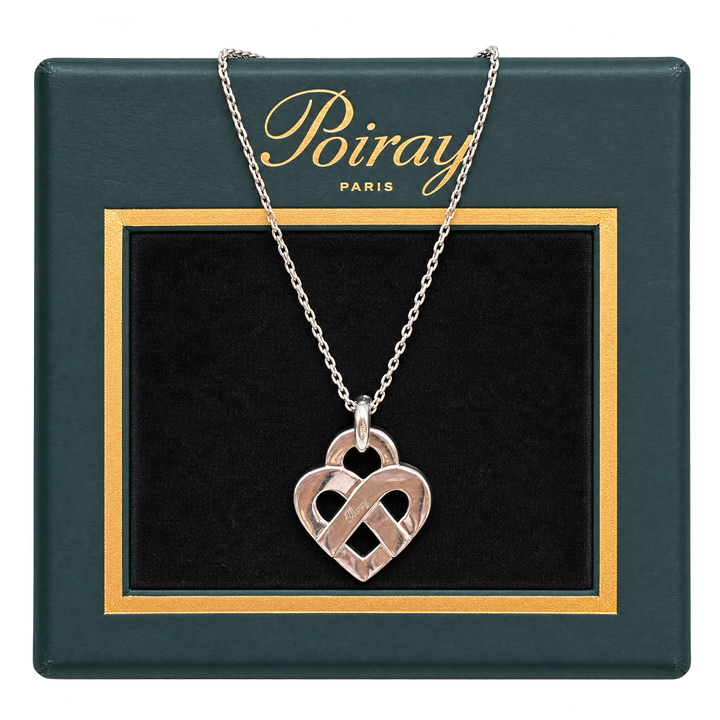 Poiray Collier Coeur entrelacé argent