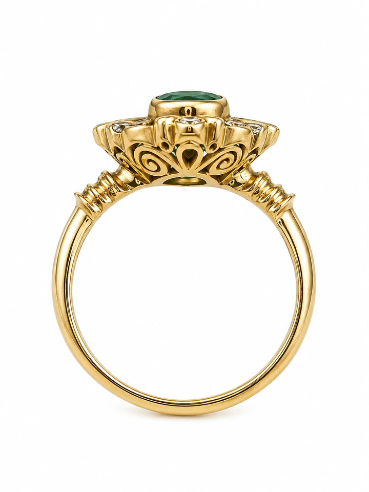 Bague Or jaune et Émeraude