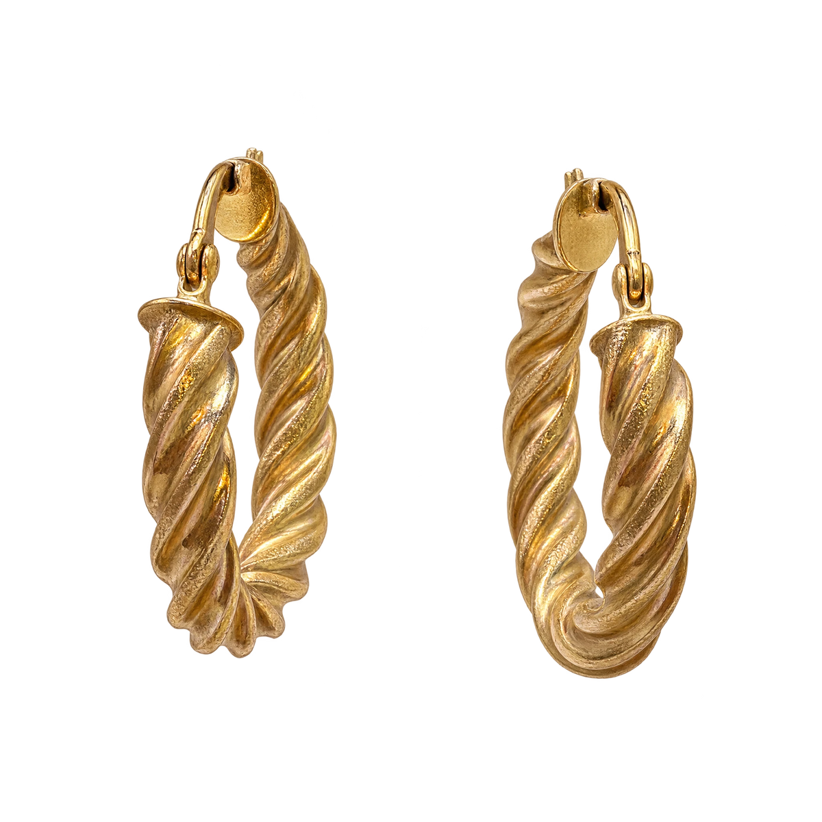 Boucles d'oreilles créoles en or torsadé