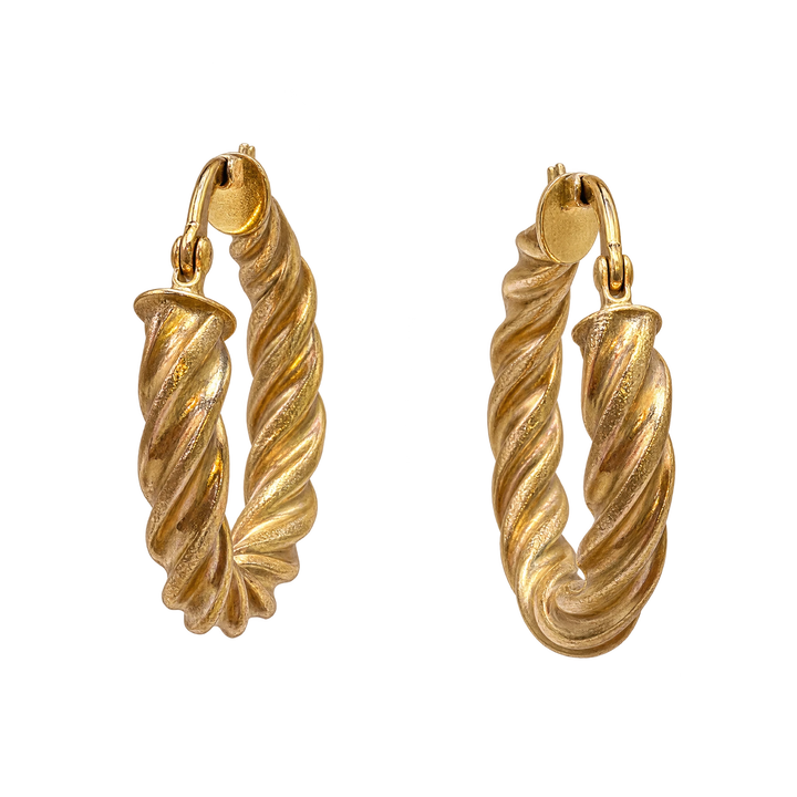 Boucles d'oreilles créoles en or torsadé