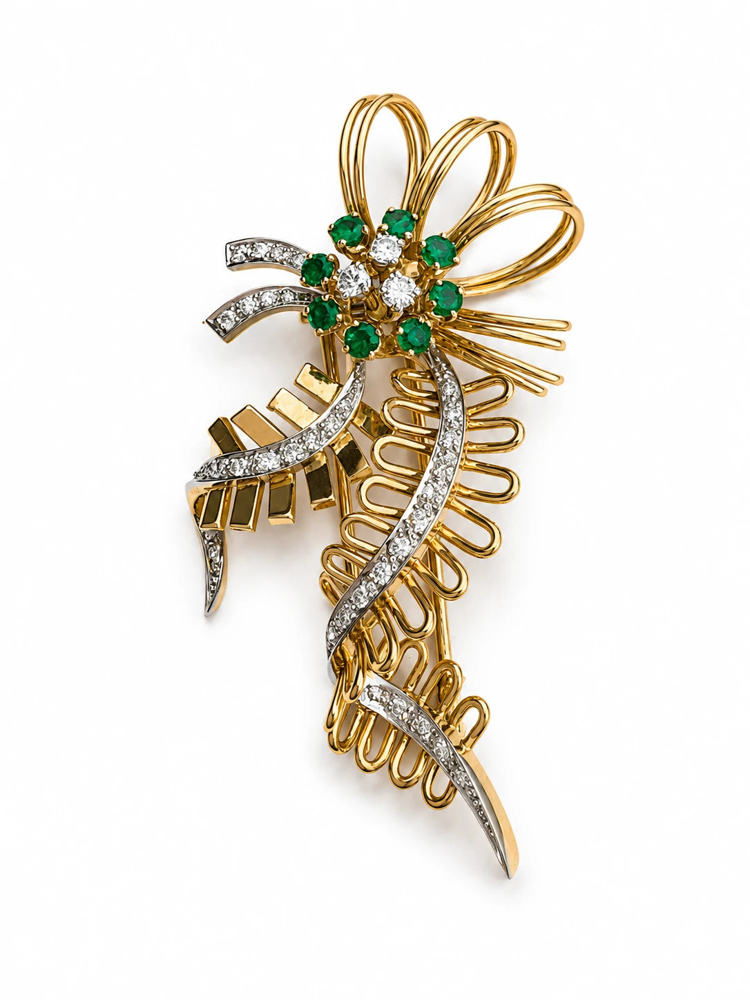 Broche or et Émeraude