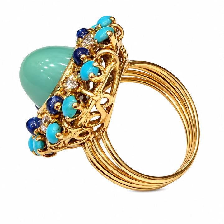 Bague or et Turquoise