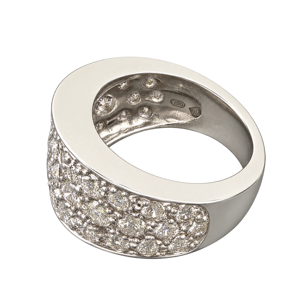 Bague or et Diamant pavage