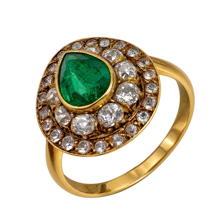 Bague or et Émeraude et diamants