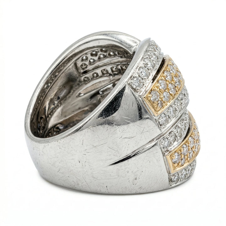 Bague Or jaune et Diamant pavage