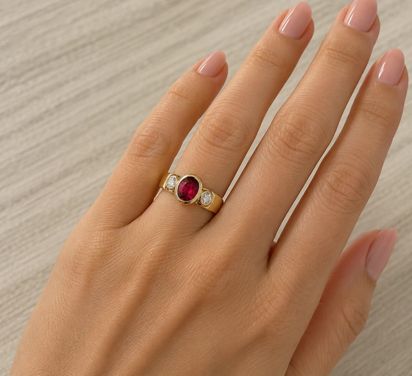 Bague or et Rubis