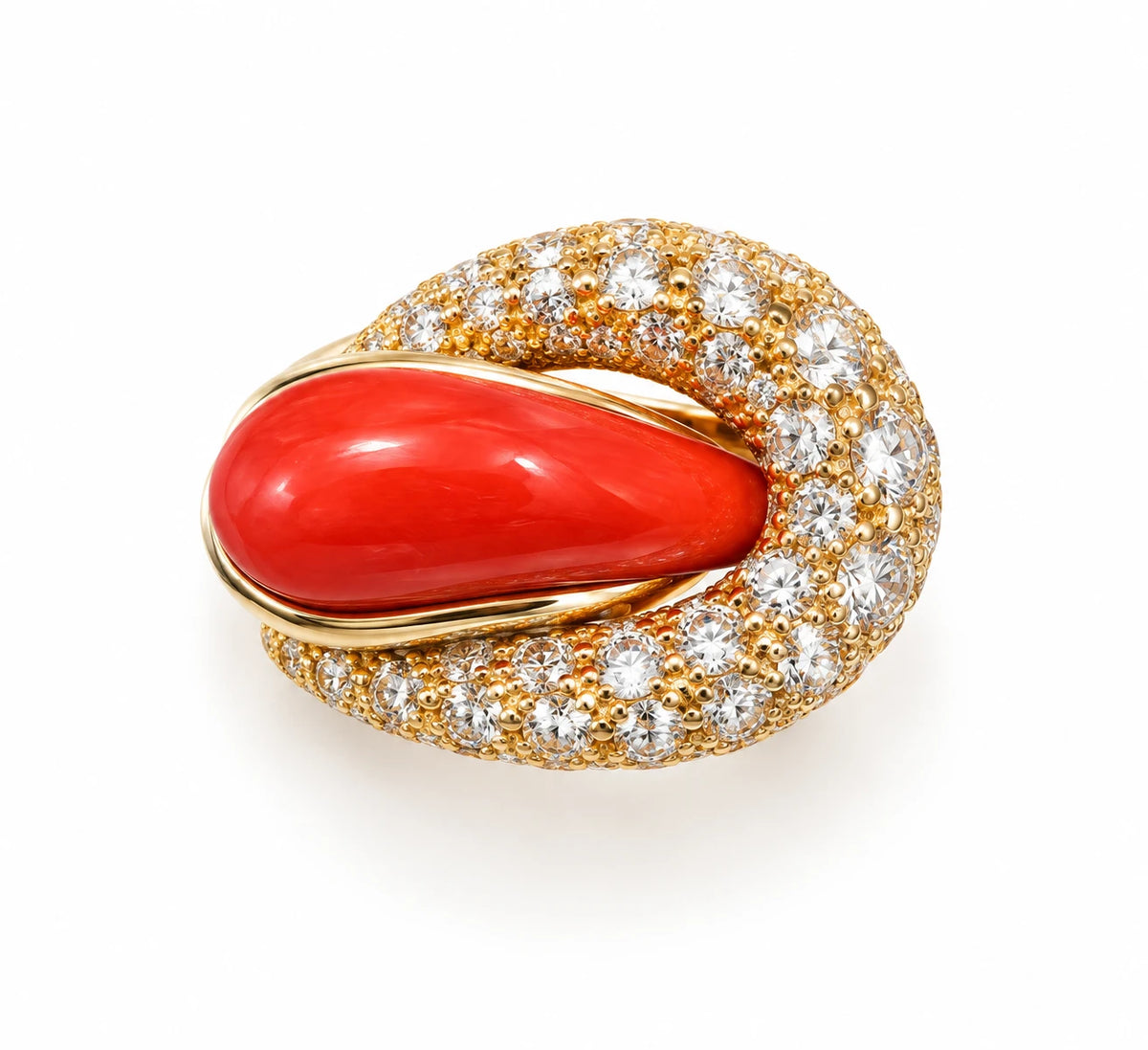 Bague or et Corail