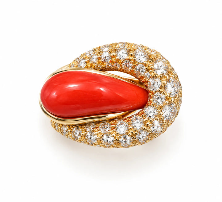 Bague or et Corail