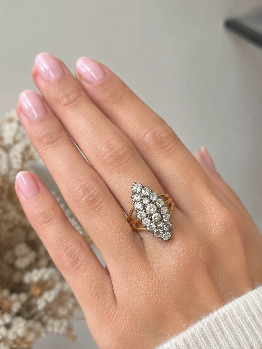 Bague or et Diamant pavage