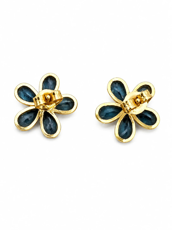 Boucles d'oreilles Or jaune et Aigues marines