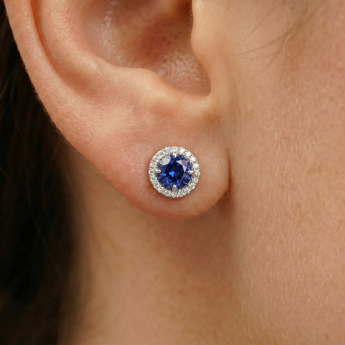 Boucles d'oreilles or et Saphir