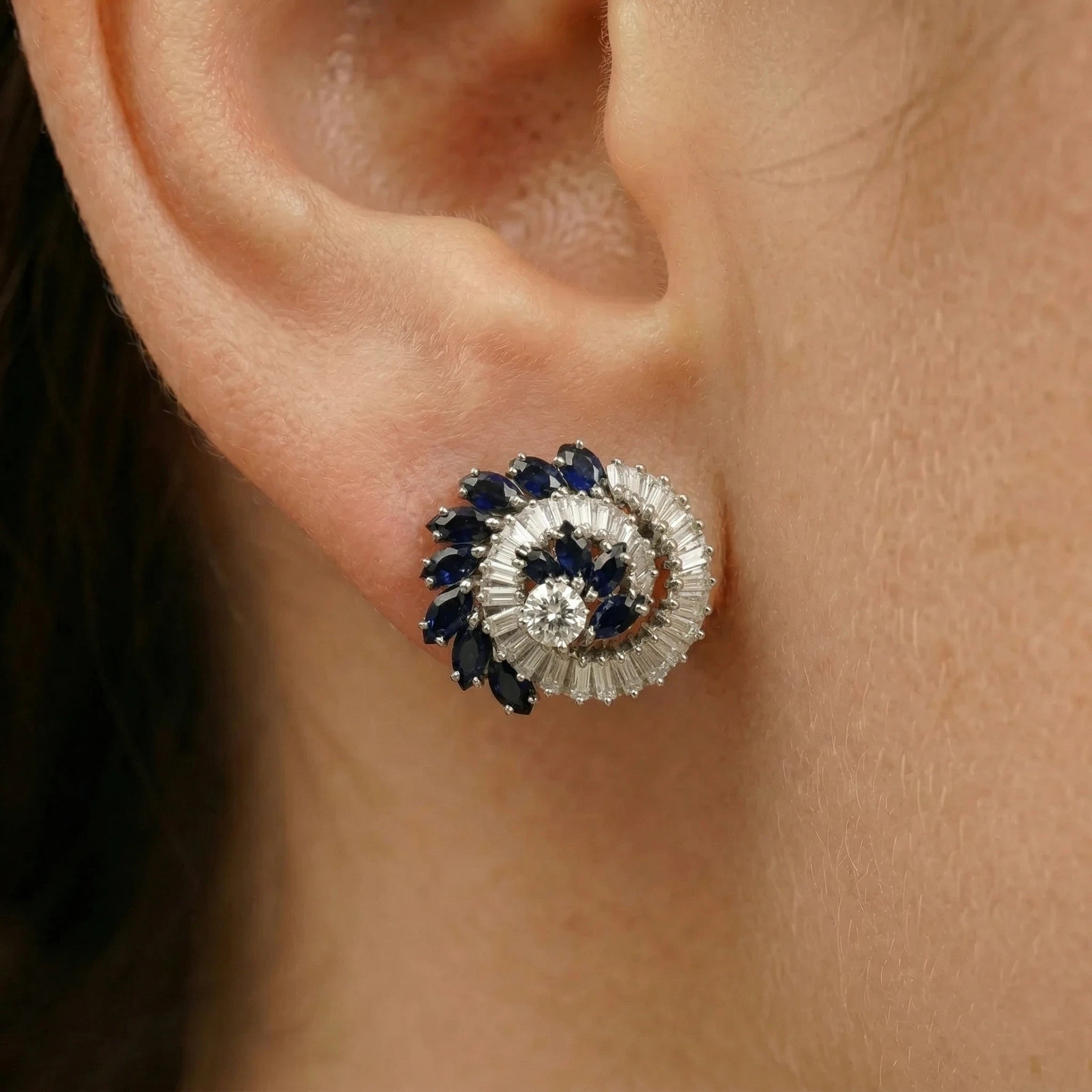 Boucles d'oreilles Or blanc et Diamant