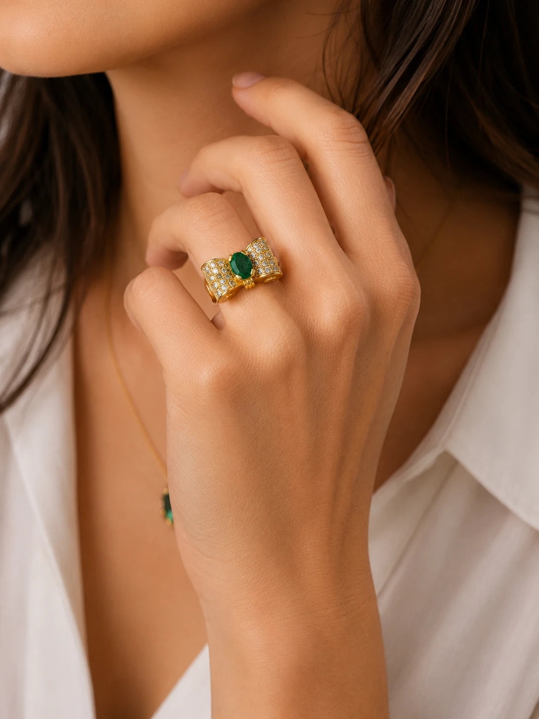 Bague Or jaune et Émeraude