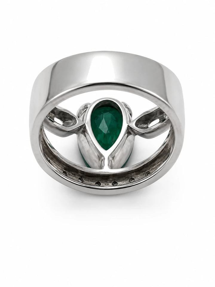 Bague Or blanc et Émeraude