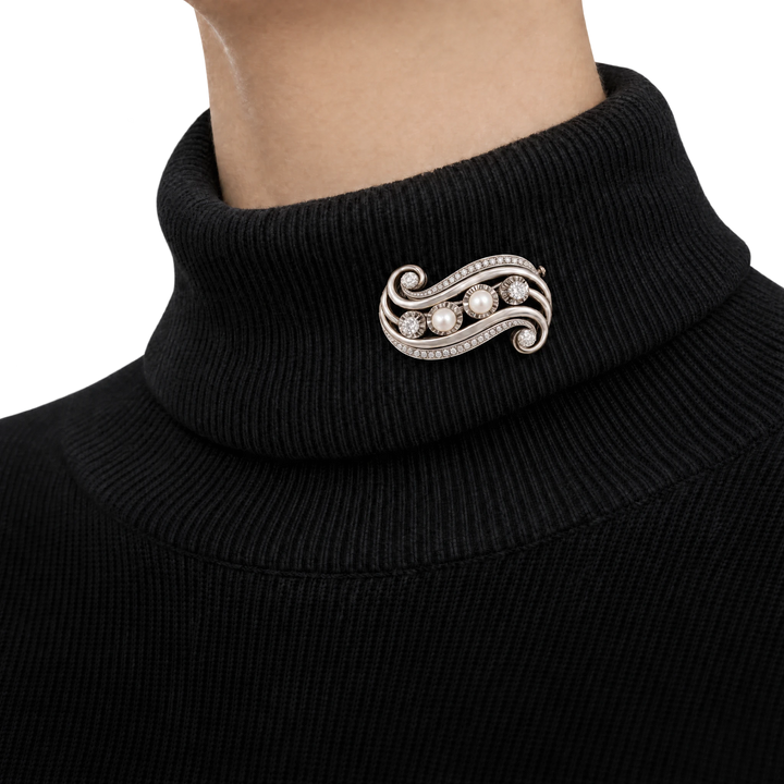 Broche or et Perle