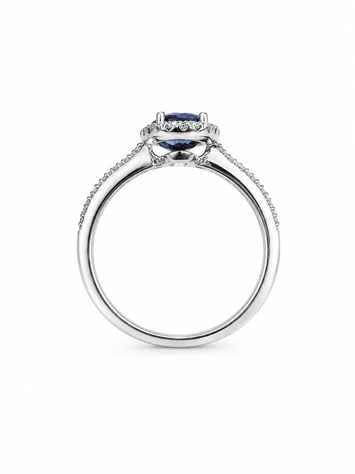 Bague Or gris et Saphir