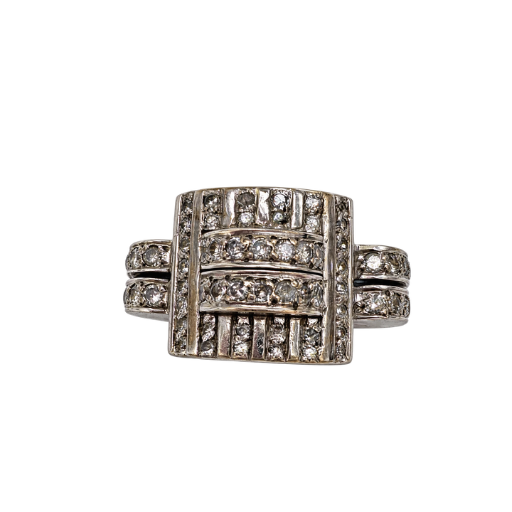Bague or et Diamant pavage