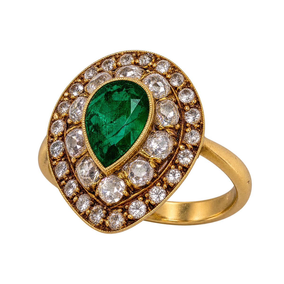 Bague or et Émeraude et diamants
