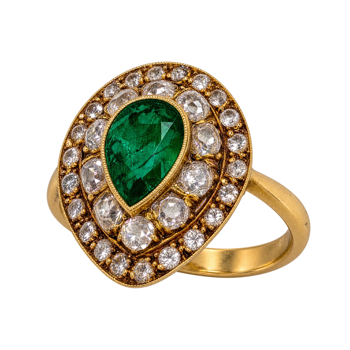Bague or et Émeraude et diamants