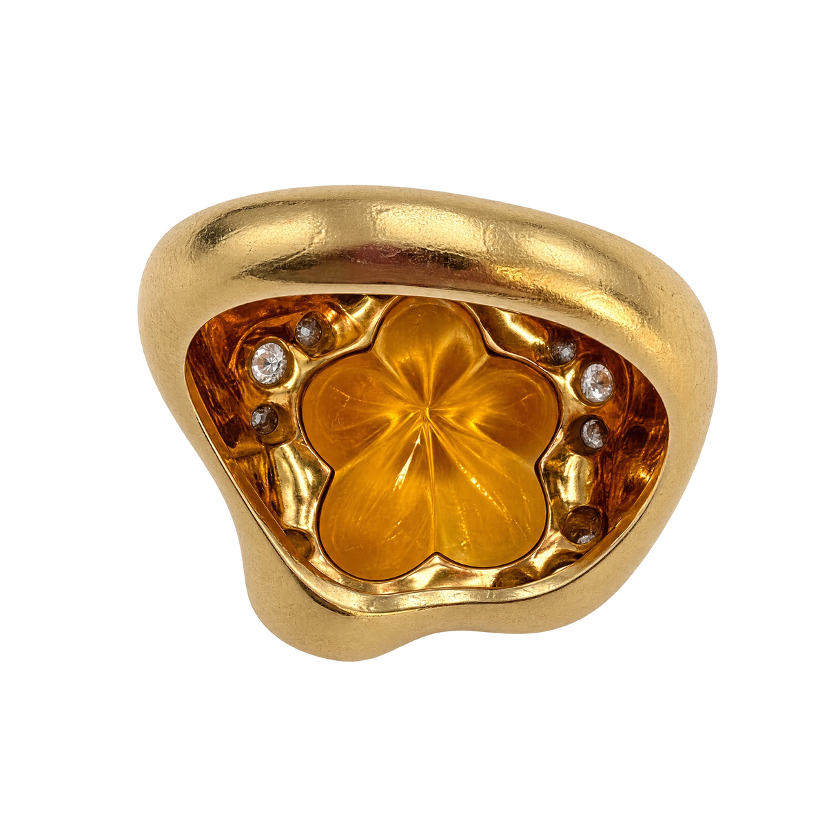 Bague or citrine